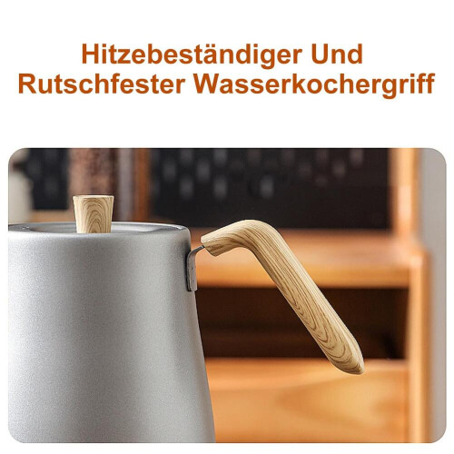 Ηλεκτρικός βραστήρας, λαιμός gooseneck, ανοξείδωτο ατσάλι 304, 800 ml, 1000 W, ακ 2