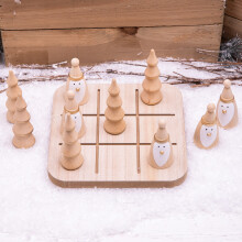 Christmas Tic Tac Toe Trees & Gonks Wooden Family Board Game Gift