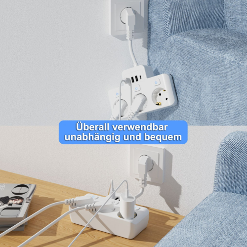 EU Plug Socket with Switch Power Strip Eu standard Socket Converter 1