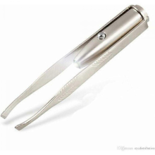 Professional Tweezers for Eyebrows High Precision LED Light Stainless Steel