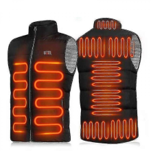 (Zwart-M) Verwarmd vest voor heren en dames, USB-verwarmde jas, thermische kleding. Heel leuk cadeau. Heel leuk cadeau.