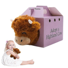 (ensaché) Peluche vache Highland brune intelligente qui roucoule, cadeau écossais, Écosse