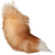 Fejk rävsvans, 40 cm djursvans, fluffig fejkpälssvans, realistisk rävsvans, nyckelring, plånboksdekoration rävsvans, rollspel, gyllen