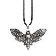 Skull Necklace, Skull Death's-Head Hawkmoth Pendant, Skull Jewelry Gift for Women Men