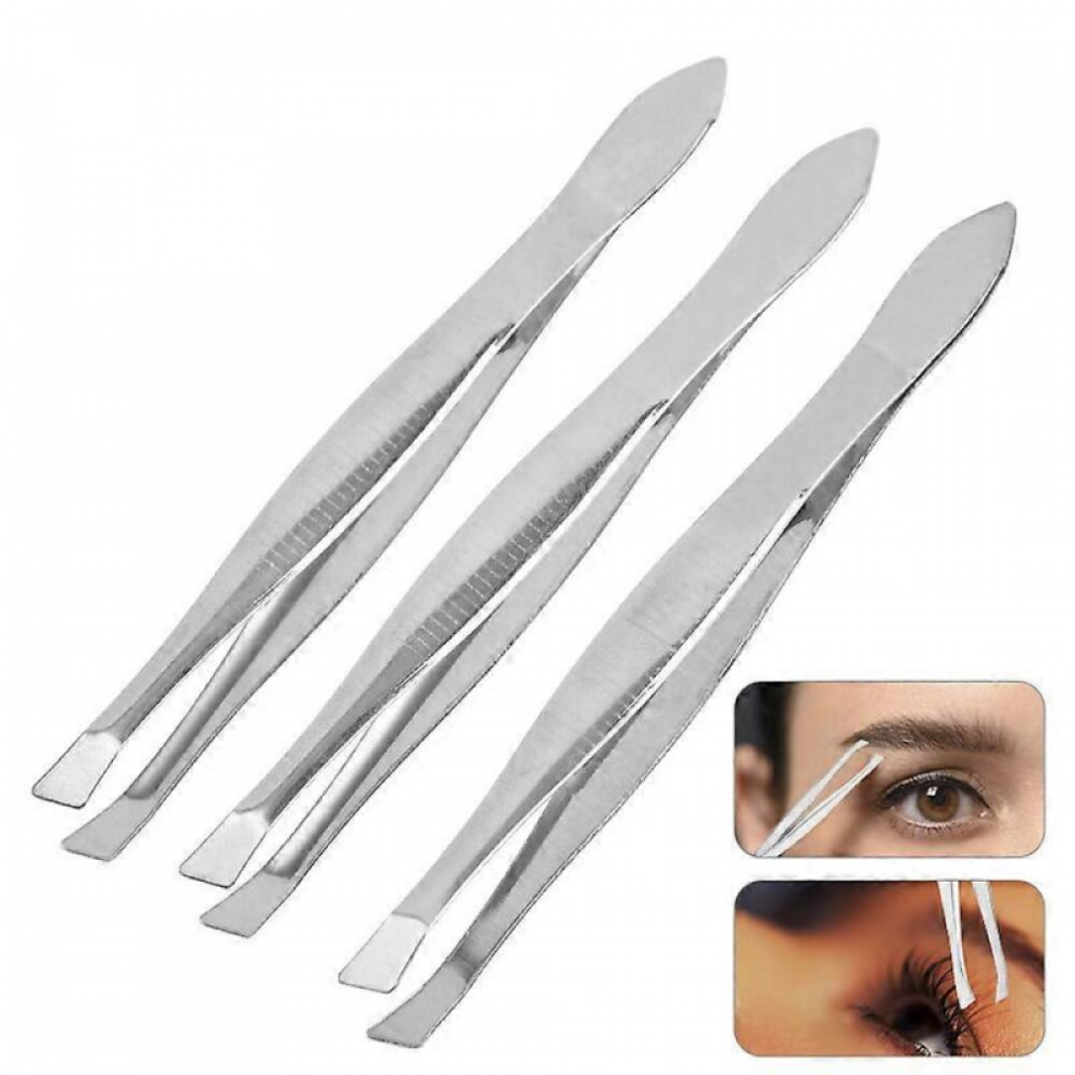 3pcs Stainless Steel Eyebrow Tweezers Beauty Tool Eyebrow Tweezer Plucking