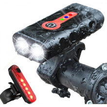 Fahrradlicht-Set mit 5 Modi, 1000 Lumen, superhell, 360 Grad drehbar, IP65, wasserdicht, USB