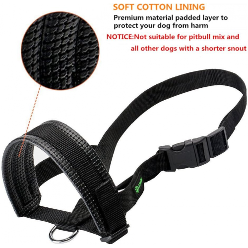 Head Strap Dog Muzzle Prevent From Taking Off By Paws For Small, Medium And Large Dogs S black-01 2