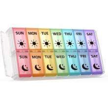 Tablettenbox 7 Tage 2 Fcher,pillendose 7 Tage Medikamentenbox,morgens Abends 14 Fcher Pillenbox Medikamentendosierer(deutsche Version