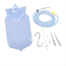 Kit de lavement en silicone transparent, sûr et portable, pour le nettoyage du côlon à domicile (2 L), pour hommes et femmes. Convient