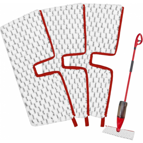 3-Pack Microfiber Mop Pads, Double-Sided Cleaning, Wet or Dry Use, Compatible with Vileda ProMist MAX Spray Mop Replacement