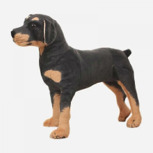 (27x25cm) Lebensechtes Hunde-Plüschtier, flauschiges Stofftier, Rottweiler, weiche Puppe, realistische große Hundefigur, Heimdekoration