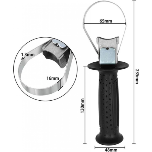 Poignée à diamètre intérieur réglable pour perceuse à percussion, plage de 59 à 65 mm 1