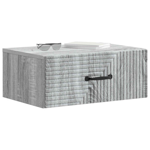 VidaXL vidaXL Wall-Mounted Bedside Cabinet 2 pcs Grey Sonoma Engineered Wood 1