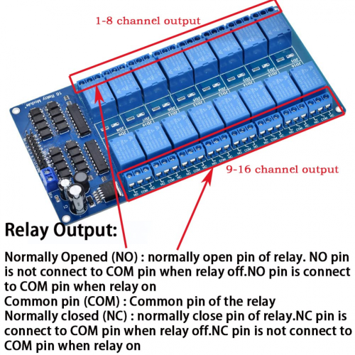 16 Channel 12v Relay Module With Optocoupler Low Level Trigger Expansion Board 1