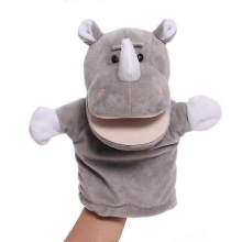 (22) Marionnette à main en peluche représentant un animal de dessin animé avec bouche articulée - Jouet interactif pour enfants - Cadea