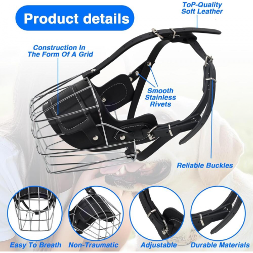 Bull Terrier Muzzle For Reliable Training, Anti-biting Solution With Neoprene Padding And Breathable Wire Basket 2