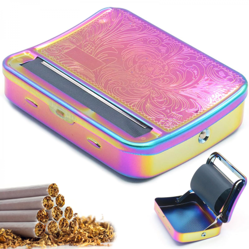 Tobacco Rolling Machine, 1 PCS Automatic Cigarette Rolling Machine, 70mm Cigarette Portable Metal Box for Cigarette Rolling, Roller Cigarette Access