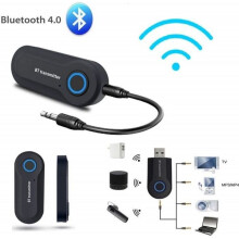 Bluetooth Transmitter, Wireless Bluetooth Adapter with 3.5mm Jack, AUX + USB Cable for Headphones and TV