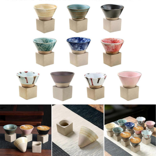 Ceramic Coffee Mugs with Base 100ml Triangular Cone Shape Porcelain-Cup Tea-Cup for Latte Household Kitchen Bar 6 1