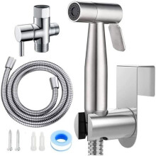 Douchette de bidet en acier inoxydable, installation sans perçage, buse autonettoyante, hygiène féminine, 667 g