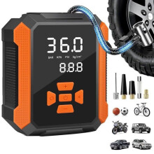 12 V, przenośna sprężarka powietrza do pompowania opon samochodowych z wyświetlaczem cyfrowym i oświetleniem LED, 150 PSI, kompak
