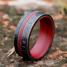 (antique-10)Norse Viking Odin Runes Ring 316L Stainless Steel Men's Fashion Ring With Words Red Veneer Jewelry Gift
