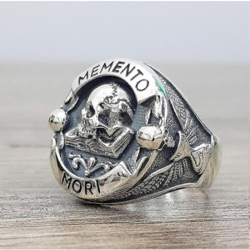 (11)Doodskop Sterling Zilveren Ring 1