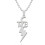 Collier en acier inoxydable avec initiale musicale, pendentif étoile et breloque éclair, finition argentée. 1