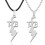 Collier en acier inoxydable avec initiale musicale, pendentif étoile et breloque éclair, finition argentée. 2