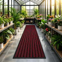 (80x300cm-Red/Burgundy) Extra Long Heavy Duty PVC Rubber Runner Mat 80x300cm Non-Slip Dirt Trapper, Indoor Outdoor Hallway & Entrance Mat