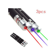 Lot de 3 pointeurs laser puissants de 5 mW, stylos laser portables haute intensité pour présentations, argent