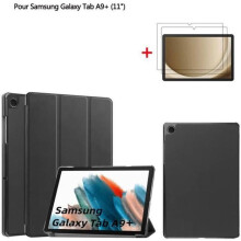 11-Zoll-Tablet-Hülle aus PU-Leder mit Displayschutzfolie für Galaxy Tab A9 Plus, schlanke Schutzhülle
