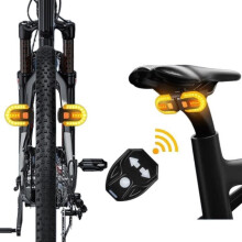 Wiederaufladbares Fahrradblinkerlicht mit USB-Anschluss und Fernbedienung, 600 mAh, Rot, für sicheres Fahren bei Nacht