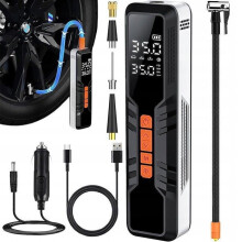 Kabelloser tragbarer Luftkompressor mit 6000 mAh, 150 PSI 12 V Mini-Reifenfüller mit LED-Licht für Auto, Motorrad, Fahrrad und