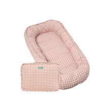 molis&co - Baby Nest Pod for Newborn - Soft Breathable 100% Cotton (OEKO-TEX) - Portable Baby Lounger and Crib Reducer for Playtime and Supervised Lou