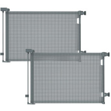 Lexixi ibao 2PCS Retractable Baby Gate, Mesh Safety Kids or Pets Gate, 86cm Tall, Extends to 140cm Wide, Mesh Safety Dog Gate for Stairs, Indoor, Outd