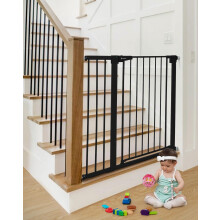 COMOMY 91.5cm Extra Tall Baby Gate for Stairs Doorways, Fits Openings 75-103cm Wide, Auto Close Sturdy Safety Dog Gate for House, Pressure Fit Easy Wa