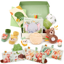 hahaland Newborn Gift Set Blanket with Cloth Book Rattles