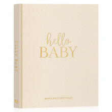 Lanpn Hello Baby First 5 Year Memory Book for Boy Girl - Linen Hardcover Baby Book Keepsake for New Parents - Newborn Baby Journal Scrapbook Photo Al
