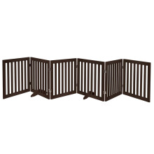 unipaws 306 cm Extra Wide Pet Gate, Free Standing Dog Gate for Doorways, Foldable Puppy Gate & Room Divider, Wooden Puppy Playpen, Expandable Dog Barr