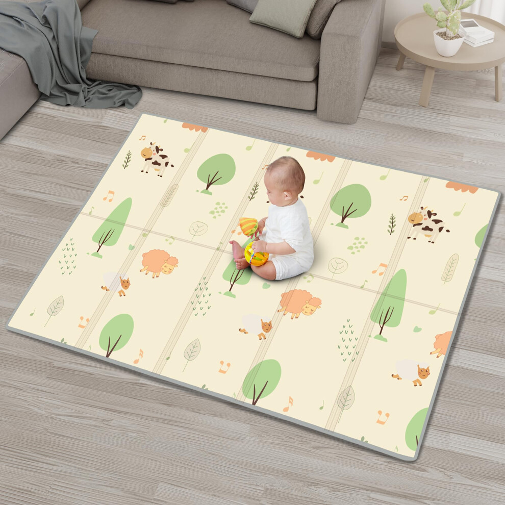 Yum Yum's Yumyum's Baby Play Mat - 200X150cm Double-Sided - Soft Waterproof Floor - Foldable Playmat For Toddlers & Infants - Baby Crawling & Playing Mat - For
