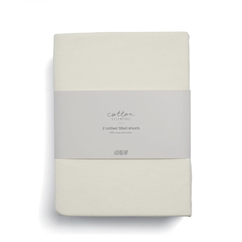 Mamas & Papas Mamas & Papas 2 Pack Cot/Bed Fitted Sheets, Cream