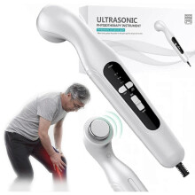 Ultrasone fysiotherapie-unit met een behandeloppervlak van 4 cm², een timer van 15 minuten en 3 instelbare niveaus voor pijnverlic
