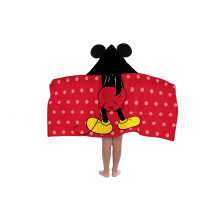 Jay Franco Disney Mickey Mouse Hooded Towel – 56 x 130cm Kids Super Soft Bath Towel, Beach, Pool & Travel, Official Licensed Product, Red