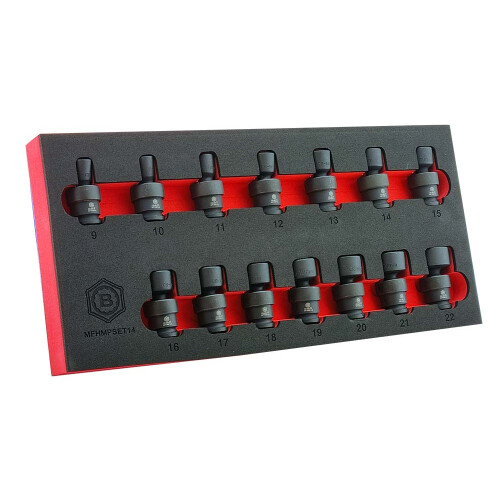 Britool 14Pc 3/8" Swivel Impact Socket Set 9-22mm 1