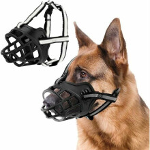 Ademende hondenmuilkorf, anti-bijt- en anti-blaffunctie, comfortabel mesh-ontwerp, verstelbare pasvorm voor grote honden