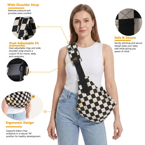 Baby Sling Carrier, Adjustable Front & Back, Comfortable 1