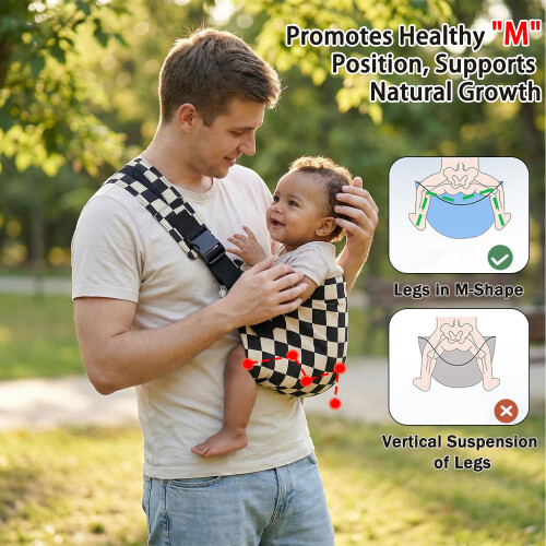 Baby Sling Carrier, Adjustable Front & Back, Comfortable 2