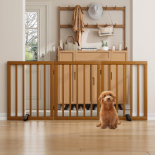 Morwdxef Dog Gate Indoor Freestanding Dog Stair Gate 60 cm Height Foldable 3 Panel Pet Gates for Stairs Doorways and Hallways