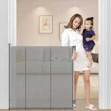 125cm Extra Tall Retractable Dog Gate,200cm Wide,Reinforced Retractable Gate Prevent Crawlling Through,One Hand Operate Retractable Safety Gate for Ba